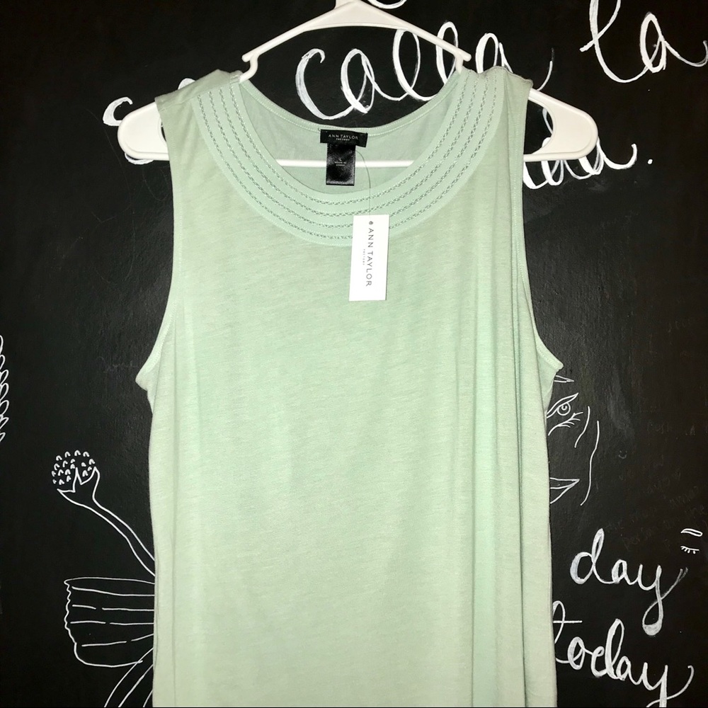 ann taylor blue blouse